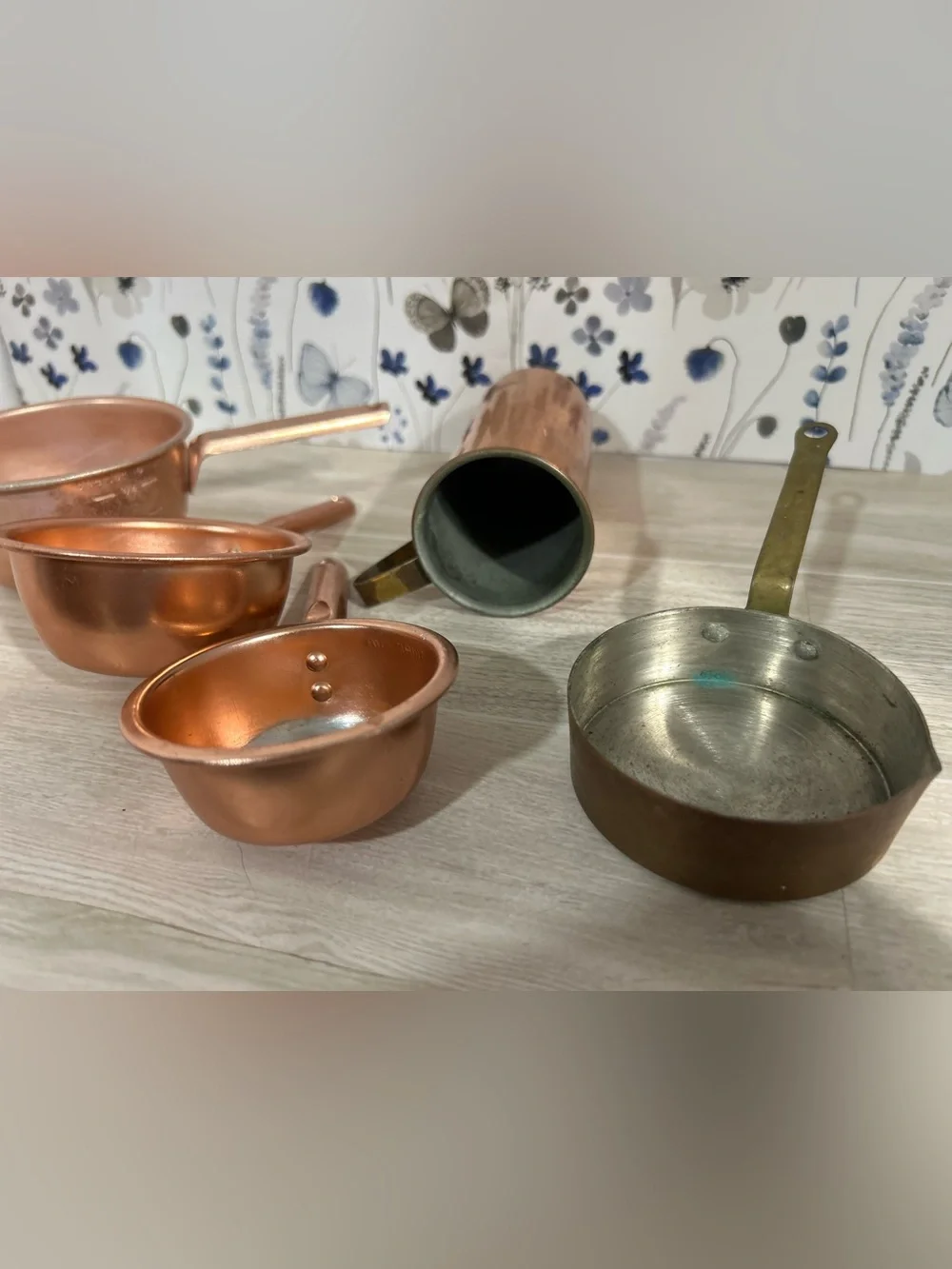 Vintage Color Craft Copper Anodized Measuring Cups Solid Copper Pouring Jug Set